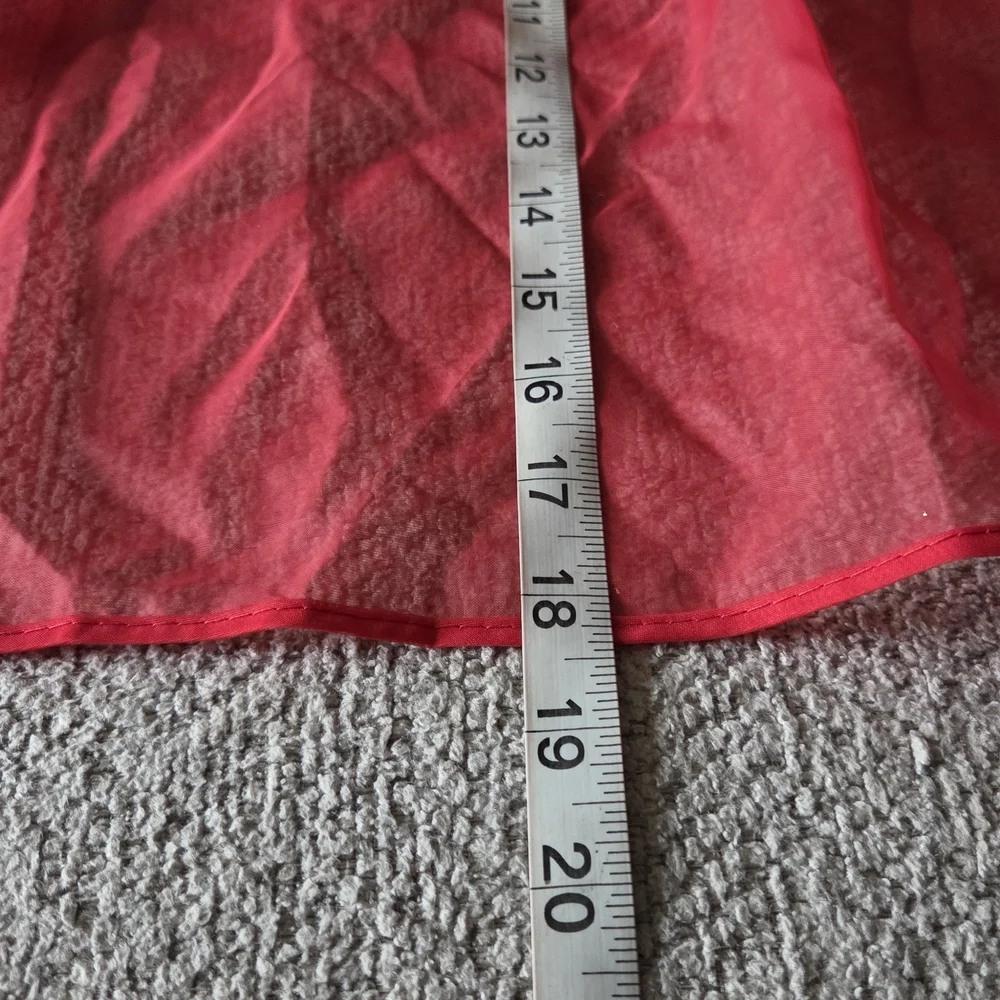 Vintage Red Sheer Hostess Apron – Retro Kitchen Glam With Floral Pocket
